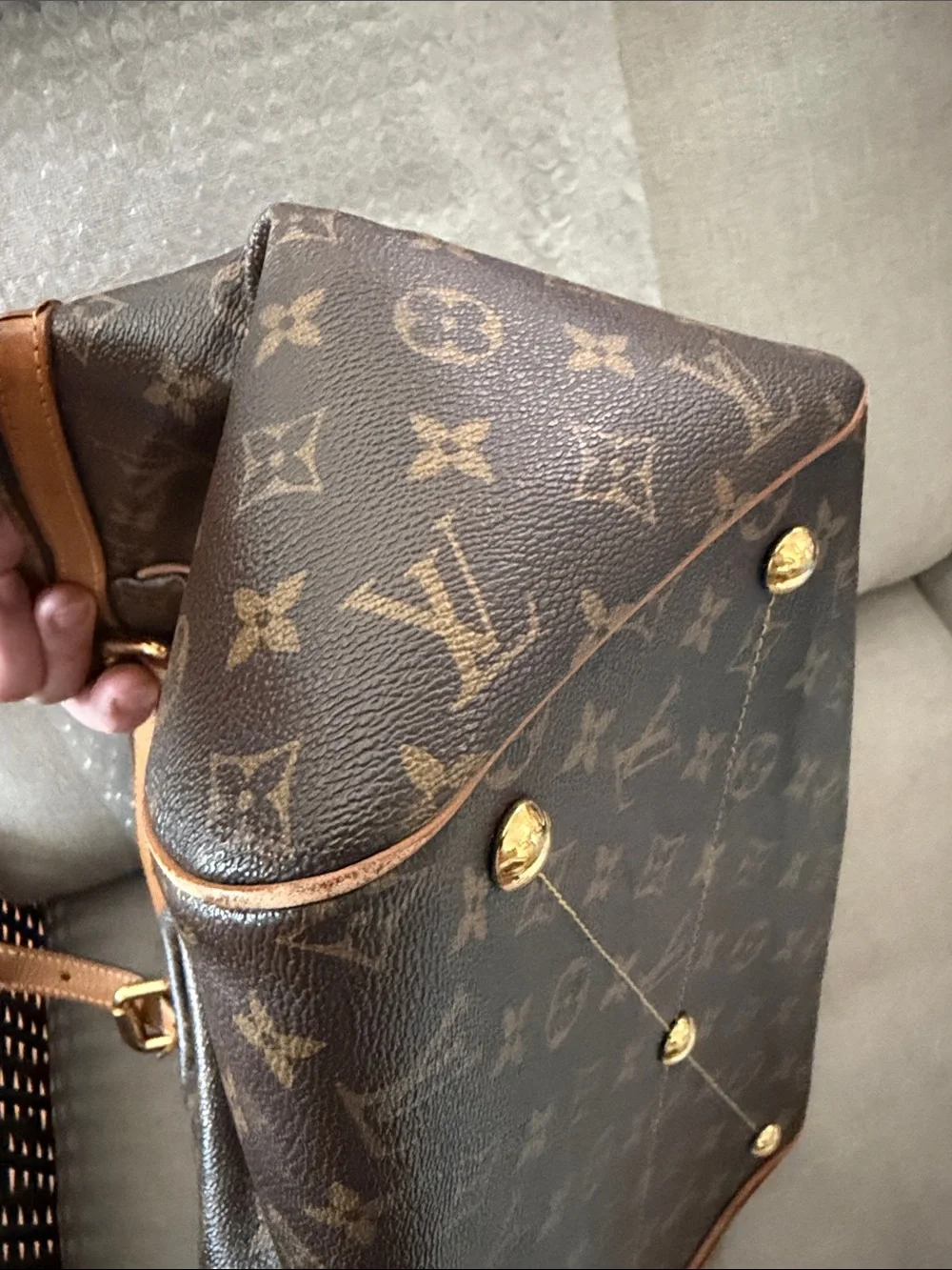 Louis Vuitton Monogram Canvas Brown & Tan Handbag